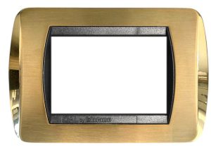 Placca per Serie Living International Ottone Satinato + Ottone Lucido