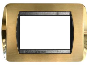 Placca per Serie Living International Ottone Satinato + Ottone Lucido