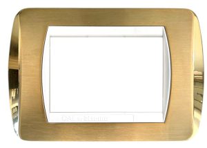 Placca per Serie Living Light Ottone Satinato + Ottone Lucido