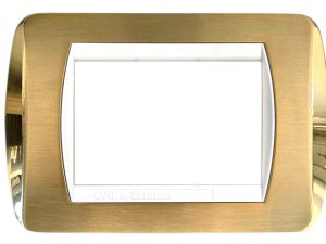 Placca per Serie Living Light ottone satinato + ottone lucido