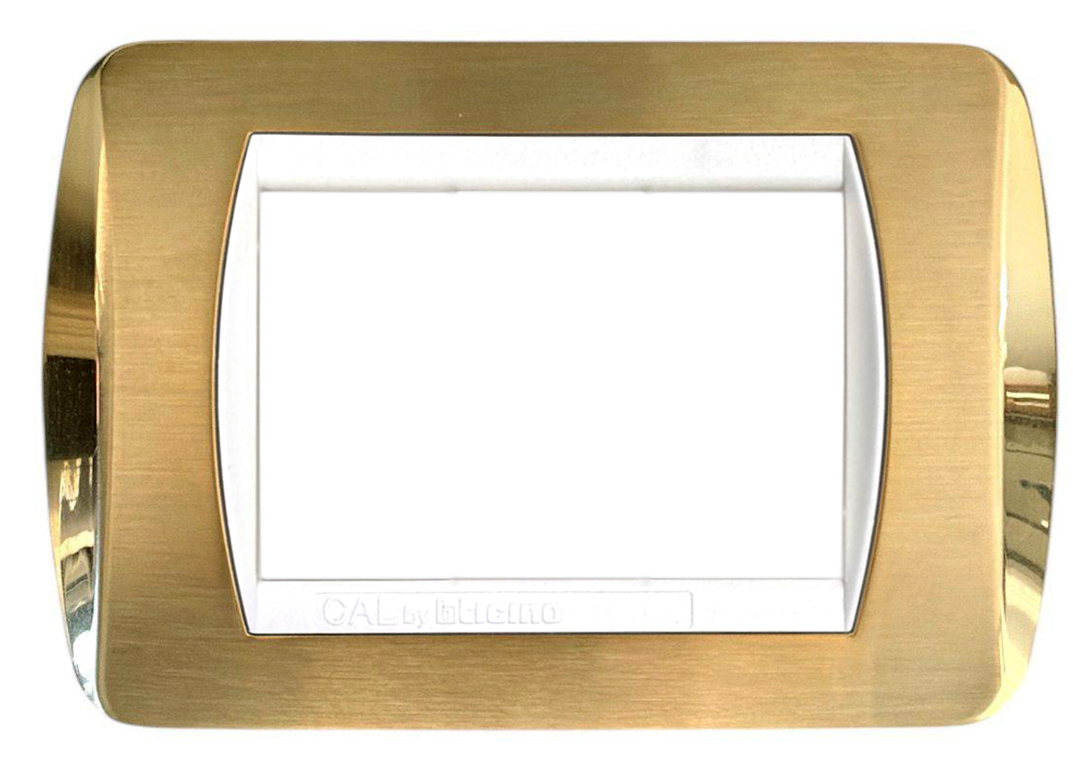 Placca per Serie Living Light ottone satinato + ottone lucido