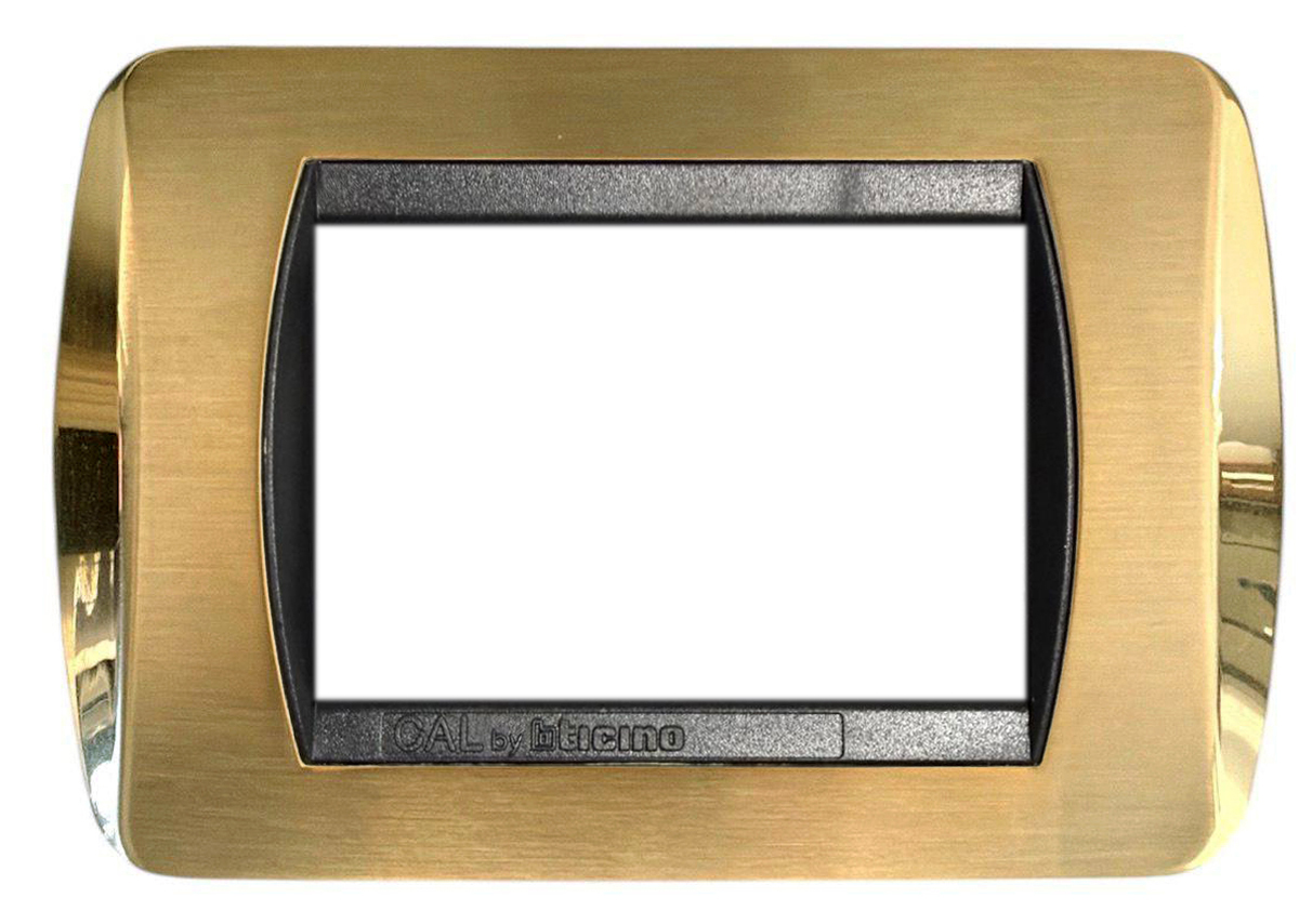 Placca per Serie Living International Ottone Satinato + Ottone Lucido