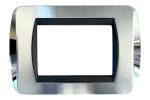 Placca per Serie Living International Cromo Satinato + Cromo Lucido