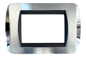 Placca per Serie Living International Cromo Satinato + Cromo Lucido