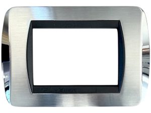 Placca per Serie Living International Cromo Satinato + Cromo Lucido