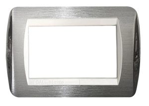 Placca per Serie Living Light Cromo Satinato + Cromo Lucido