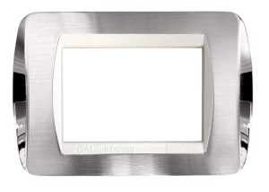 Placca per Serie Living Light Cromo Satinato + Cromo Lucido
