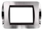 Placca per Serie Living International Cromo Satinato + Cromo Lucido