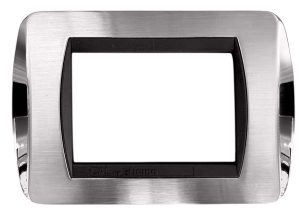 Placca per Serie Living International Cromo Satinato + Cromo Lucido