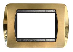 Placca per Serie Living International Ottone Satinato + Ottone Lucido