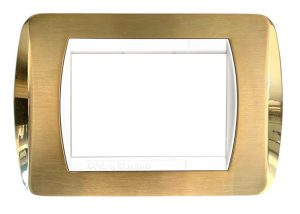 Placca per Serie Living Light Ottone Satinato + Ottone Lucido
