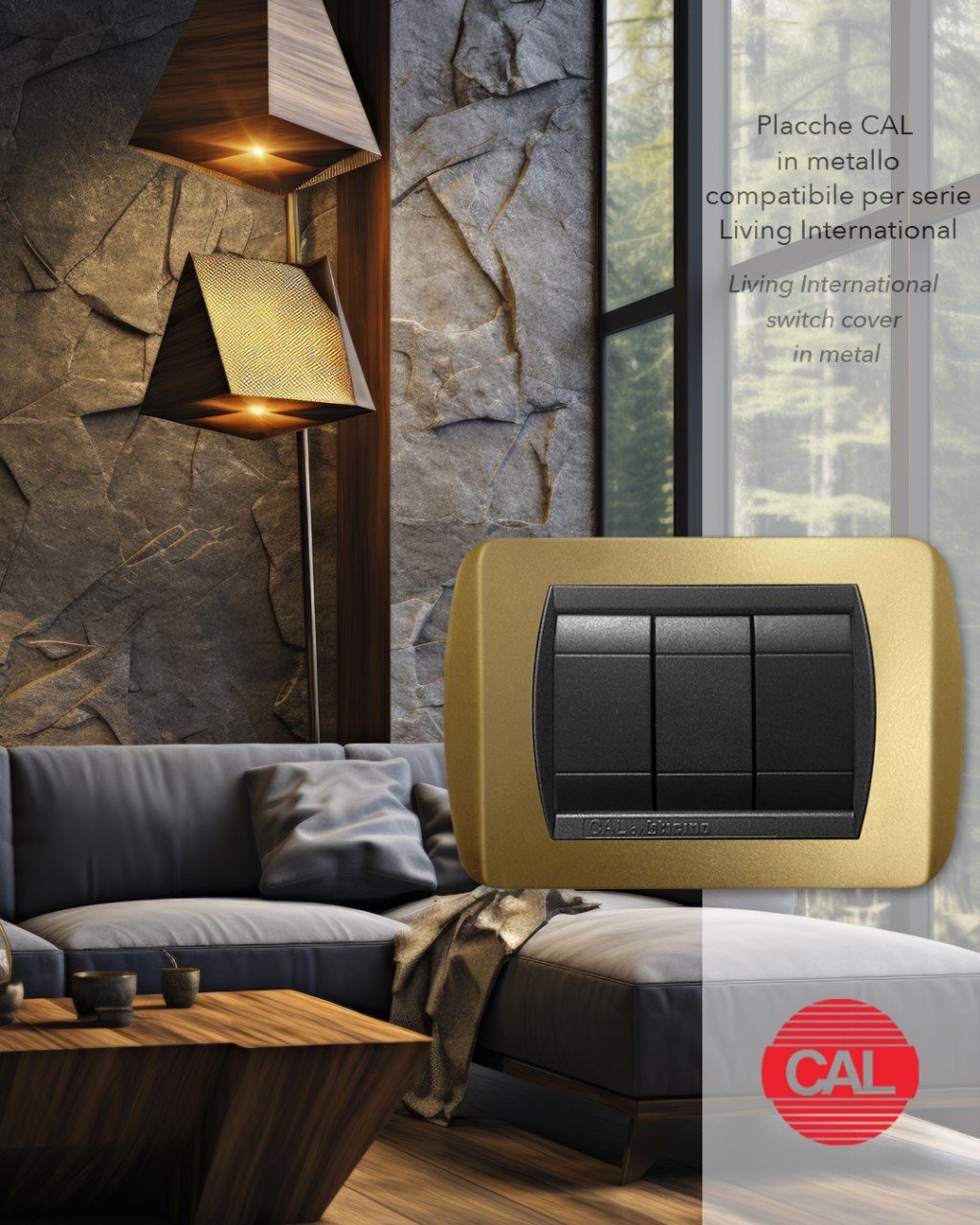 Placca Compatibile BTicino Living International Oro in Metallo - immagine 2