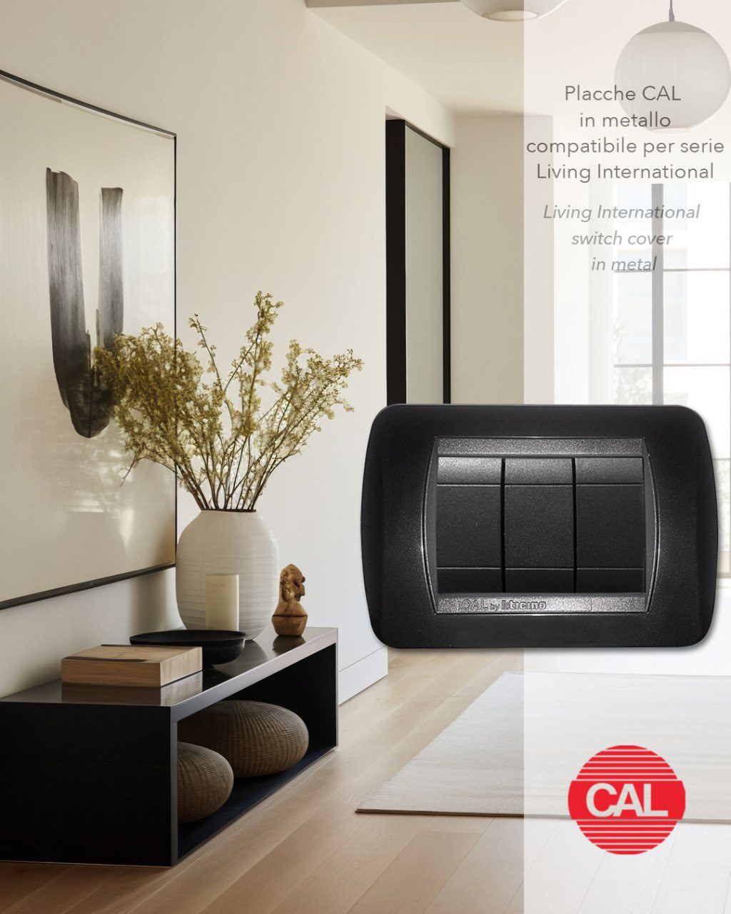 Placca Compatibile BTicino Living International Nero Antracite in Metallo - immagine 2