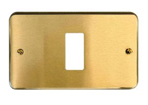 Placca per Serie 8000 in Ottone Satinato + Bordi Lucidi