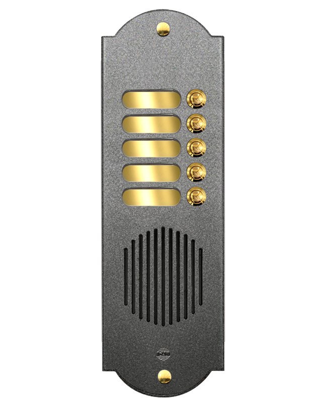 Pulsantiera in Ottone a 5 Pulsanti - Verniciato Grafite