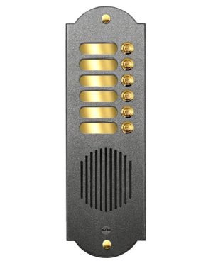 Pulsantiera in Ottone a 6 Pulsanti - Verniciato Grafite