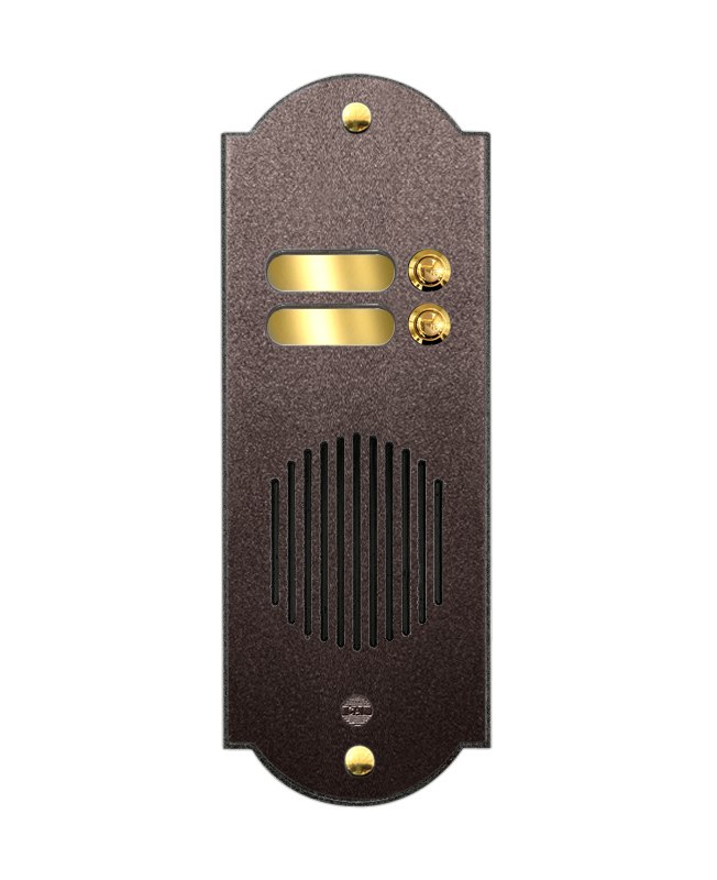 Pulsantiera in Ottone a 2 Pulsanti - Verniciato Marrone