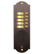 Pulsantiera in Ottone a 5 Pulsanti - Verniciato Marrone