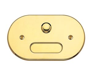 Campanello in Ottone a 1 Pulsante Ottone Lucido P610 - Senza vernice protettiva