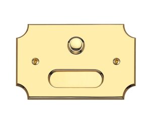 Campanello in Ottone a 1 Pulsante Ottone Lucido P611 - Senza vernice protettiva