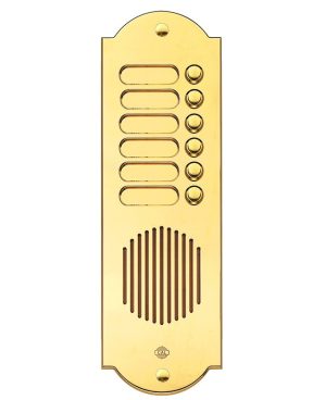 Pulsantiera in Ottone a 6 Pulsanti - Ottone Lucido/PVD