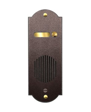 Pulsantiera in Ottone a 1  Pulsante - Verniciato Marrone