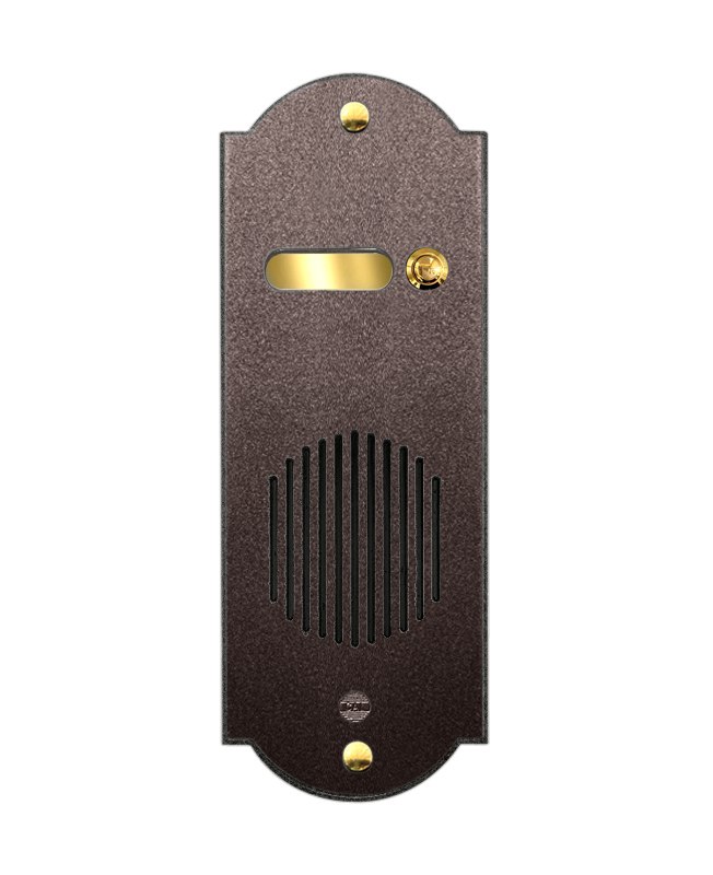 Pulsantiera in Ottone a 1 Pulsante - Verniciato Marrone