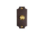 Campanello Ridotto in Ottone a 1 Pulsante Verniciato Marrone P15-M
