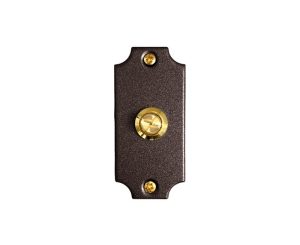 Campanello Ridotto in Ottone a 1 Pulsante Verniciato Marrone P15-M