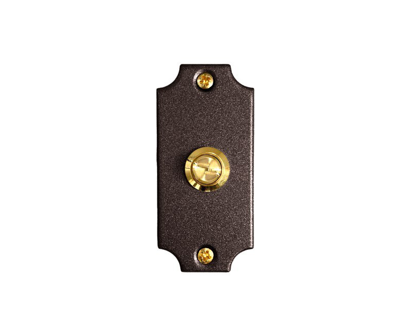 Campanello Ridotto in Ottone a 1 Pulsante Verniciato Marrone P15-M