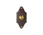 Campanello Ridotto in Ottone a 1 Pulsante Verniciato Marrone P16-M