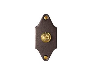 Campanello Ridotto in Ottone a 1 Pulsante Verniciato Marrone P16-M
