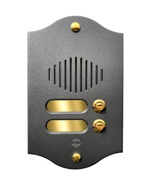 Pulsantiera in Ottone a 2 Pulsanti P552G - Verniciato Grafite