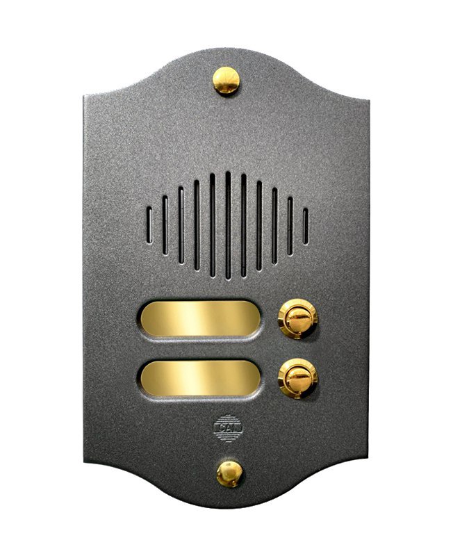 Pulsantiera in Ottone a 2 Pulsanti P552G - Verniciato Grafite