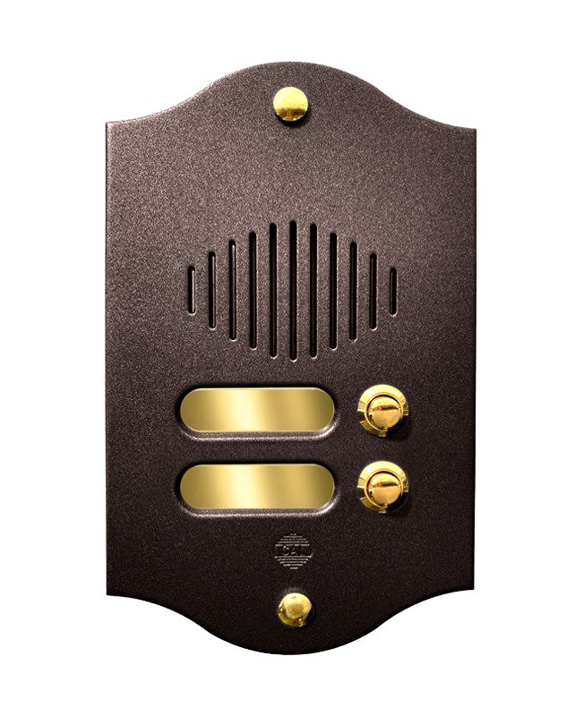 Pulsantiera in Ottone a 2 Pulsanti P552M - Verniciato Marrone