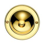 Campanello in Ottone a 1 Pulsante Ottone Lucido P630-631 - Senza vernice protettiva
