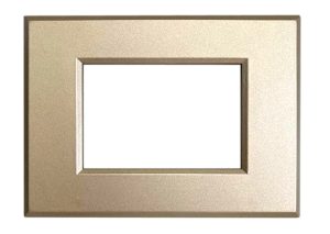 Placca per Serie Plana in Metallo Champagne Opaco