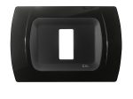 Placca BTicino Magic 1 foro nero lucida