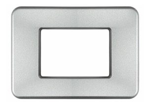 Placca Matix Go in Metallo Argento Opaco &ndash; Compatibile con BTicino | CAL