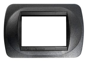 Placca Compatibile BTicino Living International Nero Griffato in Metallo
