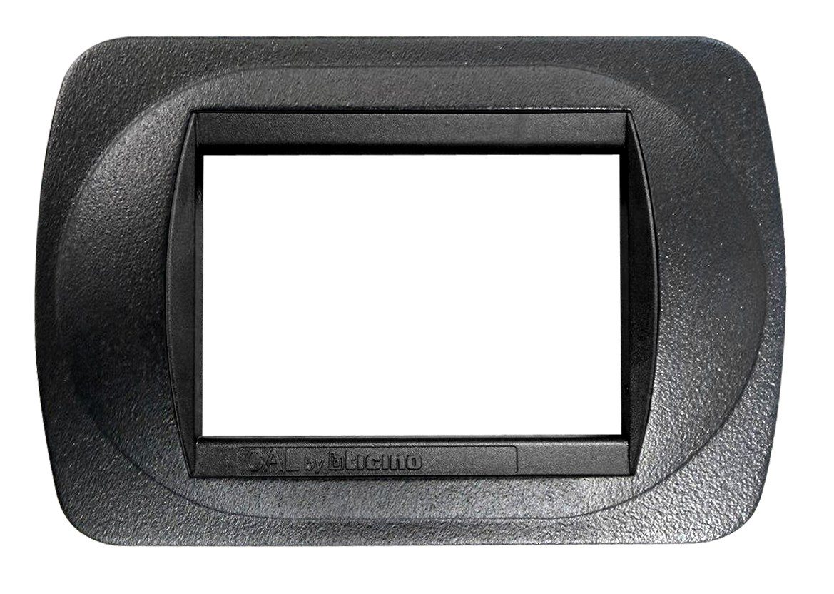 Placca Compatibile BTicino Living International Nero Griffato in Metallo