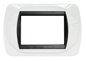 Placca Compatibile BTicino Living International Bianco Lucido in Metallo