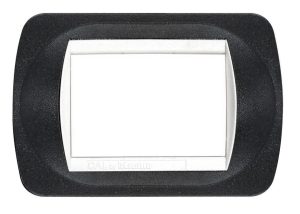 Copia di Placca Compatibile BTicino Living Light Nero Goffrato in Metallo