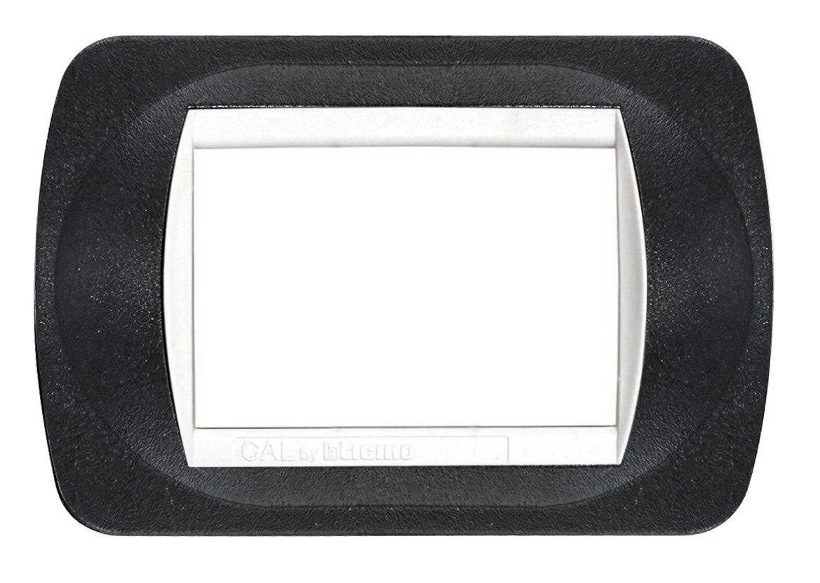 Copia di Placca Compatibile BTicino Living Light Nero Goffrato in Metallo