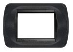 Placca Compatibile BTicino Living International Nero Goffrato in Metallo