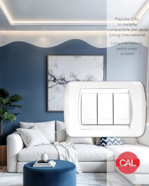 Placca compatibile BTicino Living Light bianco lucido ambientata CAL
