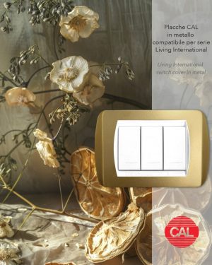 Placca compatibile BTicino Living Light oro ambientata CAL
