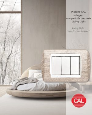 Placca compatibile BTicino Living Light rovere ambientata CAL