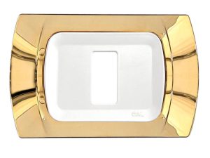 Placca compatibile BTicino Magic 1 modulo Oro Lucido CAL