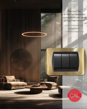 Placca compatibile BTicino Living International in ottone satinato ambientata